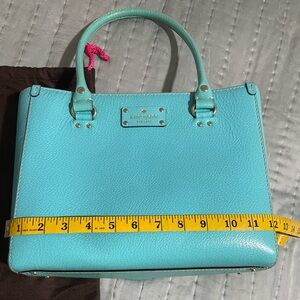 Kate Spade Blue Satchel with Gold Accents